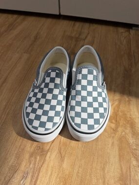 Vans Kids Slip-On Checkerboard Shoes - Gray & White